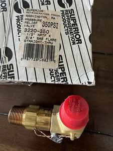NEW! Superior Valve 3220-350 Pressure Relief Valve SAE 350psi 1/2" MPT x 5/8" - Picture 1 of 5