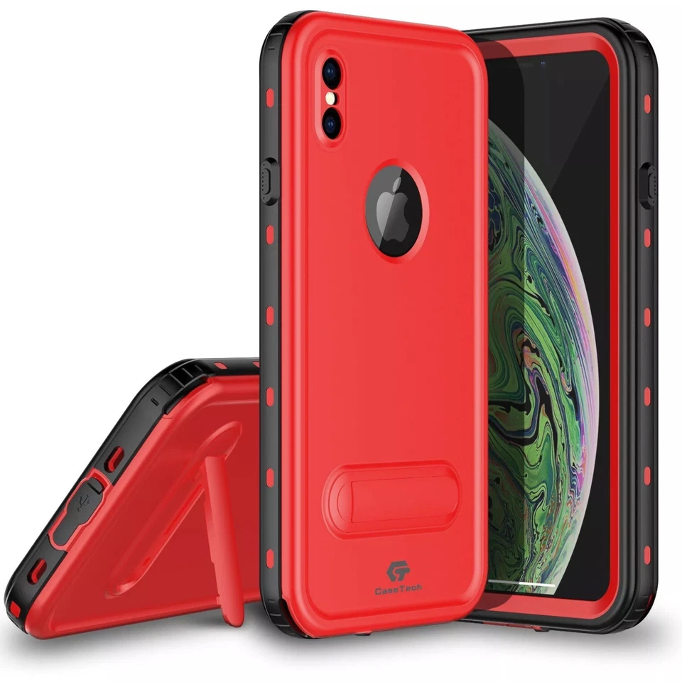 For iPhone Xs Max / Xs  Waterproof Case Shockproof Protector with Kickstand - Image 1 of 4