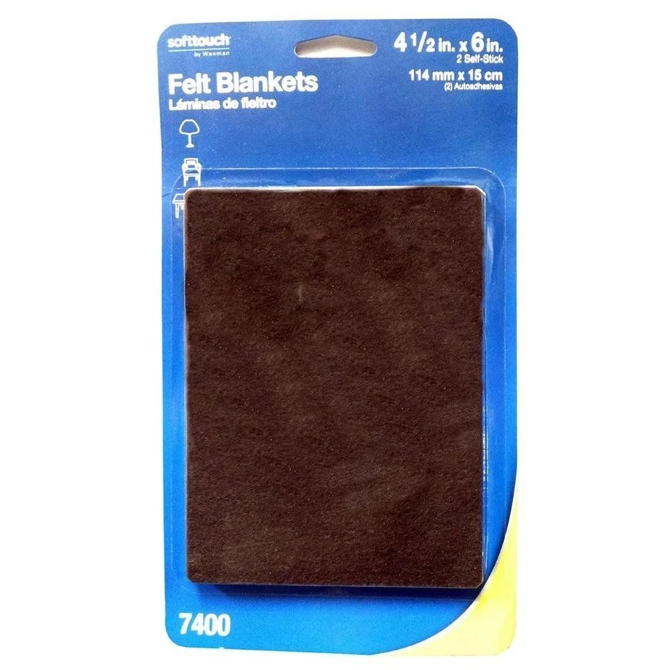 Mantas de fieltro autoadhesivas Soft Touch de Waxman 2 quilates - marrón - 4,5" x 6" Foto 1 de 1