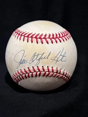 JIM CATFISH HUNTER A'S SIGNED AUTOGRAPH A.L. BASEBALL BECKETT BAS COA BK05015 - Image 1 of 4