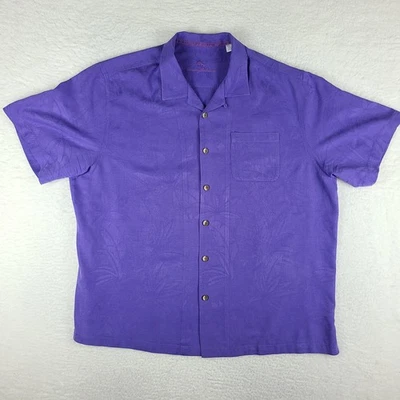 Tommy Bahama Shirt Mens 1XLB XL BIG Blue Purple Floral Hawaiian Button Up - Image 1 of 4
