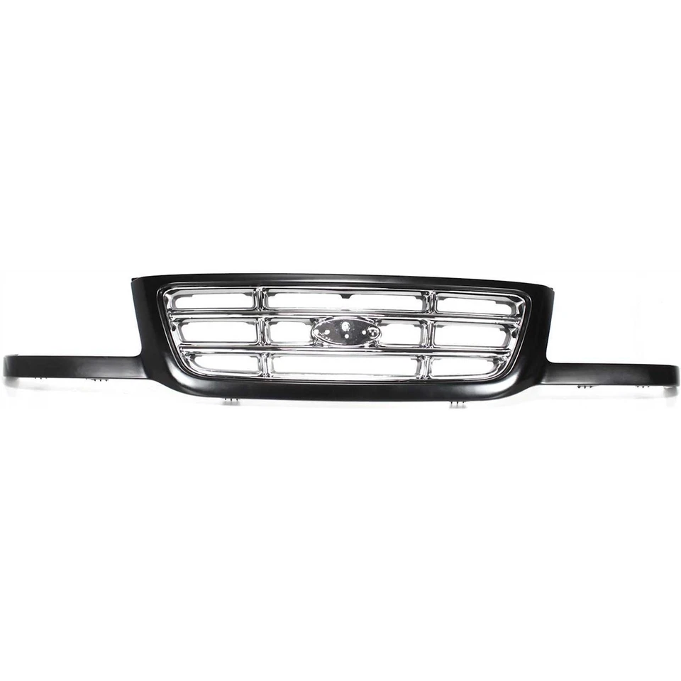 Grille For 2001-2003 Ford Ranger Black Shell w/ Chrome Insert Plastic Foto 1 de 4