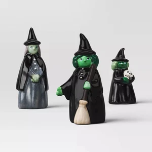 New Target Halloween Witch Hyde & Eek Ceramic Mini Mantle Figures 3pc Set - Picture 1 of 3