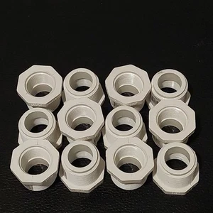 CHARLOTTE PIPE 1" x 3/4" SCH 40 PVC White Reducer Bushing (QTY 12) - Picture 1 of 8