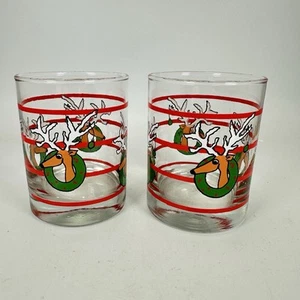 Libbey altmodische Gläser Rentier im Kranz Becher Vintage 2er Set - Bild 1 von 10