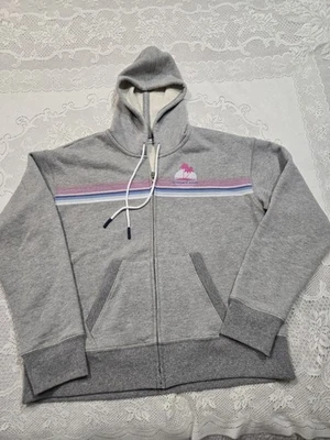 Suéter para mujer Vineyard Vines cremallera talla mediana gris rayas líneas algodón Foto 1 de 4