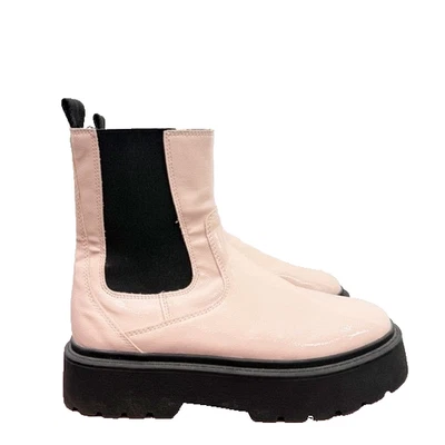 Botas Chelsea Zara Plataforma Charol Nude Negras Talla 38 Para Mujer’s Foto 1 de 4