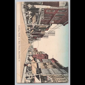 Antigua postal mirando hacia el norte en Main Street Mansfield Ohio 1911 - Imagen 1 de 3