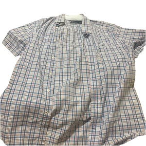 Camisa informal con botones de manga corta a cuadros de Nautica para hombre - Imagen 1 de 5
