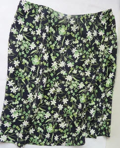 Falda Hillard&Hanson Midi Retro Boho Campesina Negra Floral Talla L Hecha en EE. UU. - Imagen 1 de 3