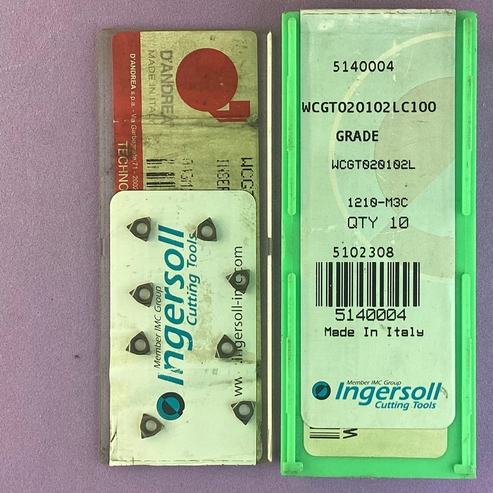 Inserto de carburo 8 piezas INGERSOLL WCGT 020102L WCGT 1,210,5 L🎯Maquinista Foto 1 de 1