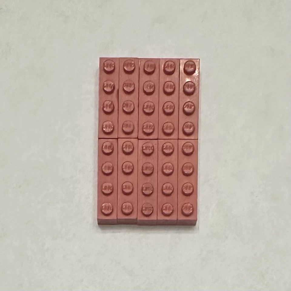 Vintage Modulex 10 Bricks 4x1 Red with LEGO Logo - Image 1 of 1