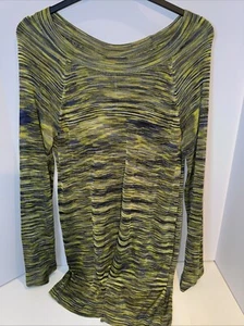 Marled Reunited Clothing Women’s Top Size Large Long Sleeve Sheer Color Neon - Picture 1 of 9