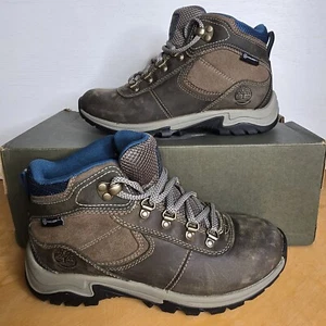 Timberland Women's MT Maddsen Leather Waterproof Mid Hiking Boot Grey Size 5M - Picture 1 of 12
