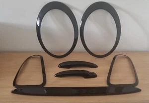 UK STOCK BIG COMBO GLOSS BLACK out trims for MINI Cooper S JCW R50 R52 R53 - Picture 1 of 16