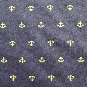 Vintage Nautical Anchor Fabric Navy Blue White Matchmaster Prints 65x 58 Ocean - Picture 1 of 10