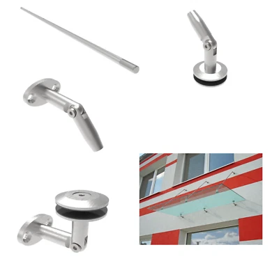 SELLON24 Marquesina de vidrio acero inoxidable soporte de marquesina marquesina de puerta para vidrio 8,76-17,52 mm V2A puerta de entrada