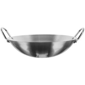 Stainless Steel Wok Pot Kitchen Frying Wok Cooking Pot Stir Fry Pot Cooking Pan - Picture 1 of 12