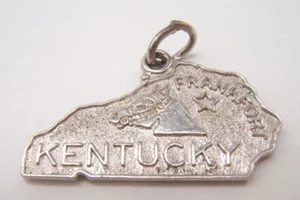 VTG STERLING SILVER CHARM STATE MAP KENTUCKY BY M & M - Picture 1 of 2