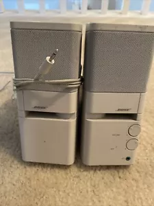 BOSE Media Mate Computer Personal Stereo Speakers White Beige,no Power Cord - Picture 1 of 9