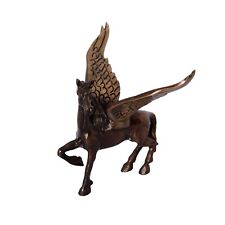 Antique Finish Brass Flying Angel Horse (12.5 cm x 15 cm x 10 cm, Brown and Blac