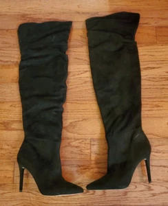 Jessica Simpson Ladee Black Suede Over The Knee Pointy Stilleto Heel Boot 9M  - Picture 1 of 10