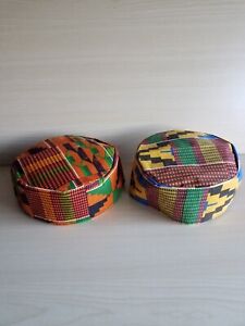Afrykańska czapka z nadrukiem Kufi Kente męska damska tradycyjna czapka czarna historia miesiąc
