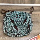 Petunia Pickle Bottom Diaper Bag Baby Chic Tapestry Brown Turquoise Floral Tote