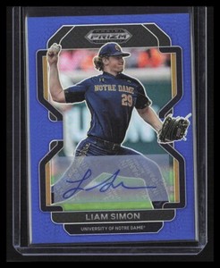 LIAM SIMON 2022 Panini Prizm Draft Picks Blue Auto 40/99