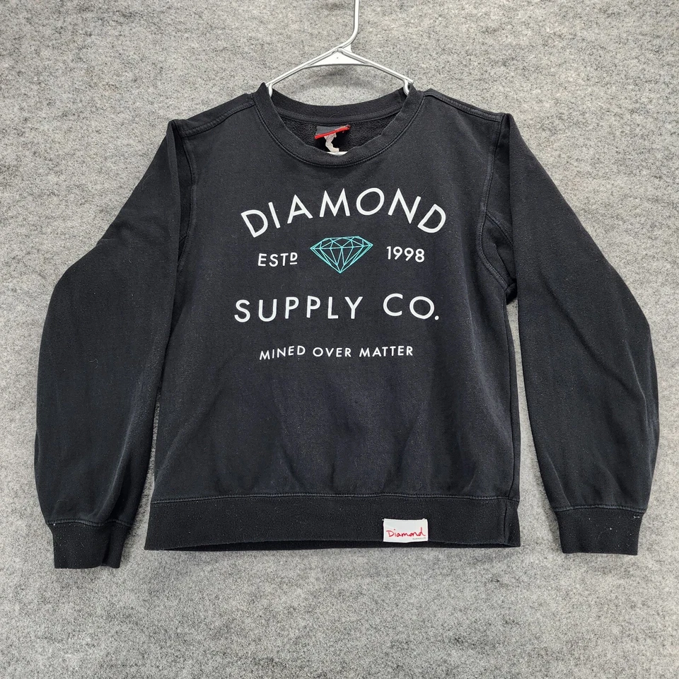 Diamond Supply Co Sudadera Mujer Pequeña Manga Larga Negra Foto 1 de 4
