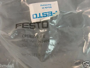 FESTO PNEUMATIC HYDRAULIC ONE WAY FLOW CONTROL VALVE CRGRLA-1/4-B 161405 NEW NIP - Picture 1 of 6