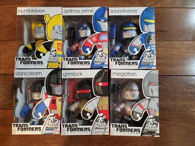 6 Transformers Mighty Muggs  Soundwave, Grimlock, Optimus, Megatron, Starscream - Image 1 of 3