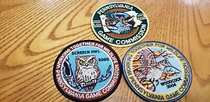 LOTE DE 3 PARCHES DE COMISIÓN DE JUEGOS PENNSYLVANIA TRABAJANDO JUNTOS PARA LA VIDA SILVESTRE #2 - Imagen 1 de 4