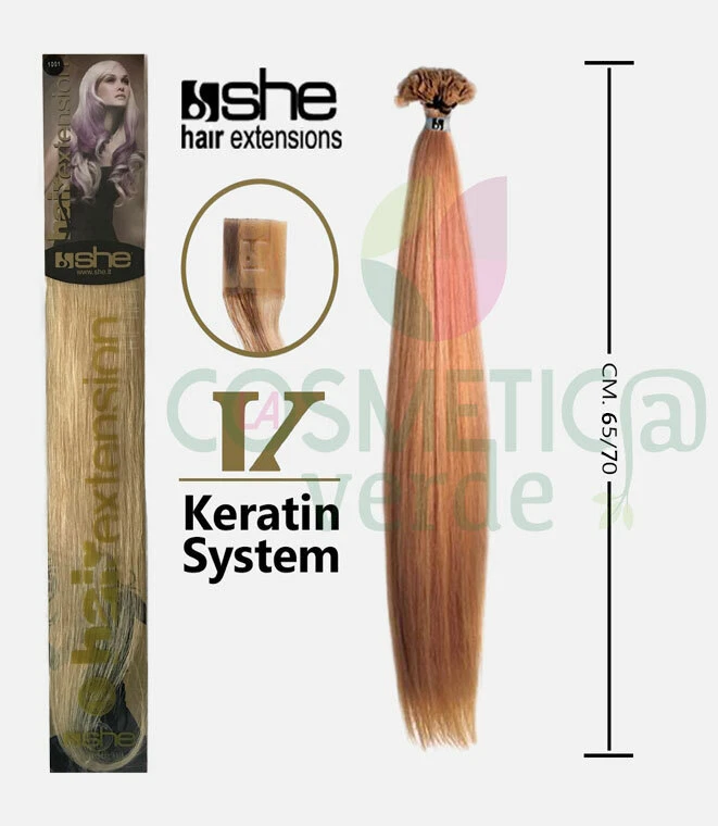 EXTENSION CHERATINA SHE 10 CIOCCHE 60/70CM CAPELLI VERI 100%NATURALI HUMAN REMYS - Immagine 1 di 3