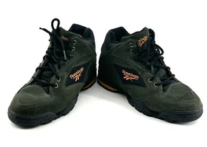 Vintage Reebok Virazon II Leather Hiking Sneakers Shoes 90s Green Suede - Picture 1 of 24