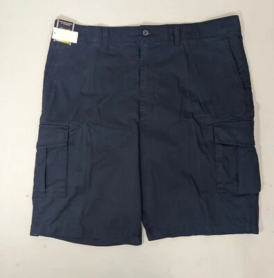 Clearance- Size 44 Tall Roundtree & Yorke Casuals Cargo Shorts Cotton 11"I Navy - Image 1 of 4