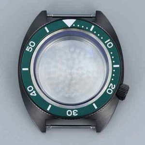 41mm Turtle PVD Black Watch Case Stainless Steel Sapphire Glass For Seiko NH35 - Picture 1 of 54