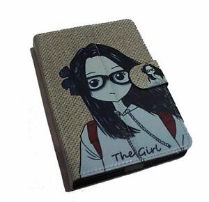 Girl Pattern Motif PU Flip Travel Carry Case Book Cover for Google Nexus 7