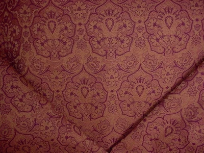 12-5/8Y KRAVET 20413 BORDEAUX SANDSTONE SPANISH DAMASK UPHOLSTERY FABRIC - Image 1 of 4