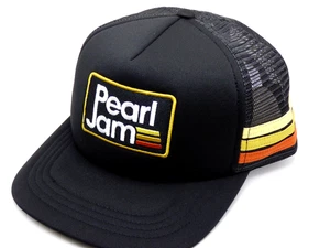 Pearl Jam - Tour 2024 Dark Matter - Sombrero de camionero retro de malla a rayas con cierre a presión - Imagen 1 de 8