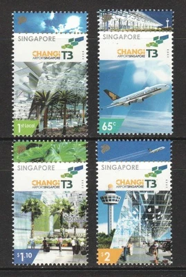 SINGAPORE 2008 CHANGI AIRPORT TERMINAL 3 COMP. SET OF 4 STAMPS MINT MNH UNUSED - Image 1 of 4