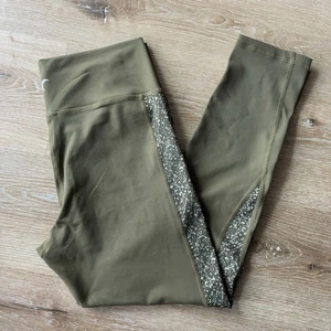 ✨ ZYIA Active olivgrüne Leggings mit hohem Bund Gr. 12 Glitzer Seitenteile - Bild 1 von 13