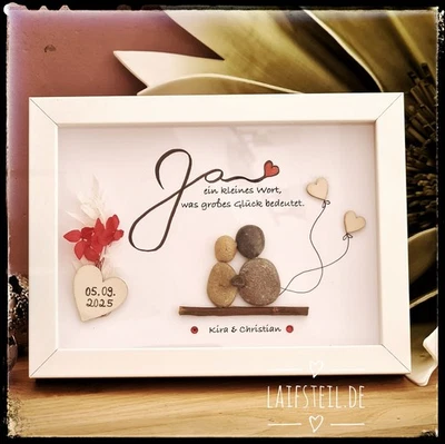 Steinbilder HOCHZEIT 💞 Verlobung,  Jahrestag!! Personalisiert Handmade Geschenk - Bild 1 von 4
