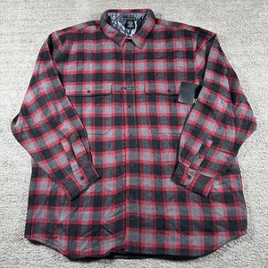 Marithè Francois Girbaud Red Wool Flannel Winter Button Up Collard Shirt - Picture 1 of 4