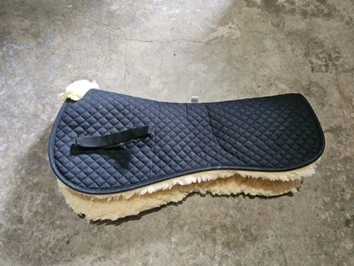 Roma Full Black Sheepskin Half Pad  With Straps - Image 1 of 4