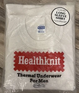 VTG Healthknit Thermal Shirt Mens XL 46-48 Long Sleeve NOS 80s - Picture 1 of 7