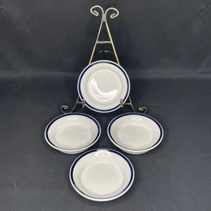 Lot of 4 IKEA Almhult White & Blue 4.75" Sauce Plate / Bowl Sweden S343 81 - Picture 1 of 11