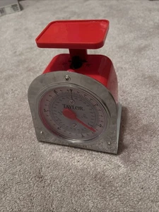 Taylor Kitchen Scale Red Silver 6 lb. Capacity - Picture 1 of 3