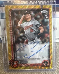2025 Topps Chrome Coby Mayo Gold Wave /50 On Card Auto Rookie Card RC - Picture 1 of 2