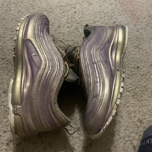 Size 11 - Nike Air Max 97 Triple White Wolf Gray Spray Painted Gold - Picture 1 of 5
